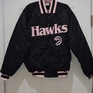 NBA Hardwood Classics Atlanta Hawks Saint Quilted Puff Snap Jacket Size XXL